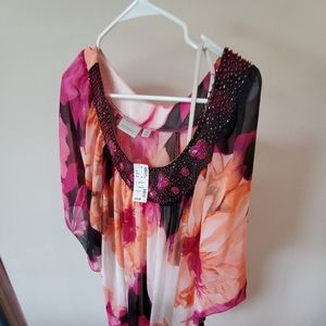 Beaded Flower Blouse - Avenue